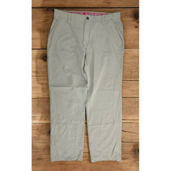Under Armour Mens Khaki Athletic Golf Pants Size 36x30.5 Inseam - Picture 1 of 9